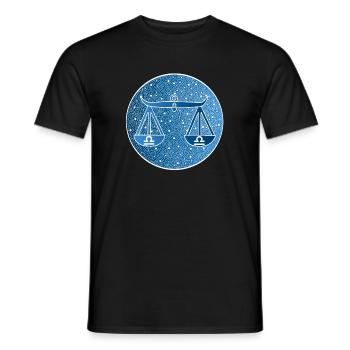 Sternzeichen: Waage - Männer T-Shirt - Schwarz - Vorne - AI Model Male 178 light (178cm)