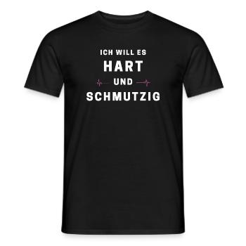 Hart und Schmutzig Typografie - Männer T-Shirt - Schwarz - Vorne - AI Model Male 178 light (178cm)