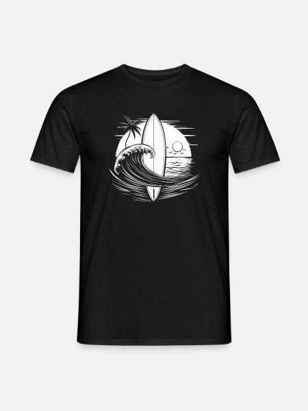 Surfen - Männer T-Shirt - Schwarz