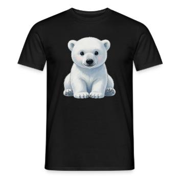 Niedliches Eisbär Baby Geschenkidee für Kinder  - Männer T-Shirt - Schwarz - Vorne - AI Model Male 178 light (178cm)