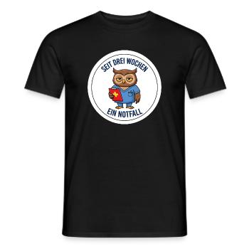Notdienst Tierarzt Eule Nachtschicht Spruch Shirt - Männer T-Shirt - Schwarz - Vorne - AI Model Male 178 light (178cm)