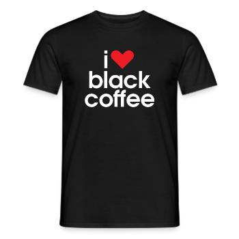 Ich liebe schwarzen Kaffee - Männer T-Shirt - Schwarz - Vorne - AI Model Male 178 light (178cm)