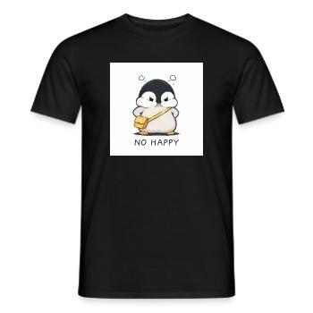 No Happy Pinguin mit Gelber Tasche - Männer T-Shirt - Schwarz - Vorne - AI Model Male 178 light (178cm)