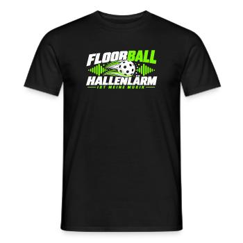 Floorball Hallenlarm Musik Logo - Männer T-Shirt - Schwarz - Vorne - AI Model Male 178 light (178cm)