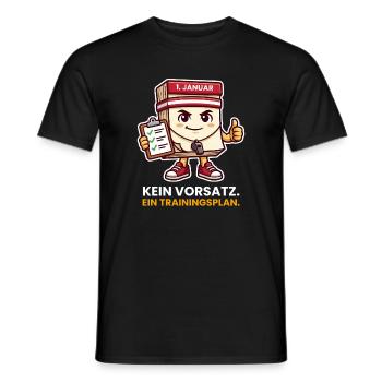 Kein Vorsatz Trainingsplan Neujahr Kalender - Männer T-Shirt - Schwarz - Vorne - AI Model Male 178 light (178cm)