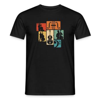 Kontrabass Orchester Bass Musiker Jazz Bassist - Männer T-Shirt - Schwarz - Vorne - AI Model Male 178 light (178cm)