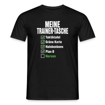 Handball Trainer Tasche – Taktiktafel & Plan B - Männer T-Shirt - Schwarz - Vorne - AI Model Male 178 light (178cm)