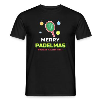 Frohe Padelmas lustige Weihnachten Padelspieler - Männer T-Shirt - Schwarz - Vorne - AI Model Male 178 light (178cm)