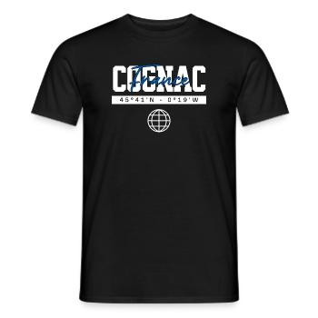 Cognac Frankreich Koordinaten Reise Souvenir - Männer T-Shirt - Schwarz - Vorne - AI Model Male 178 light (178cm)