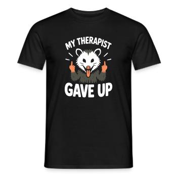 Mein Therapeut hat Ferret Tee aufgegeben - Männer T-Shirt - Schwarz - Vorne - AI Model Male 178 light (178cm)