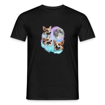 3 Corgis, die auf den Mond heulen – walisischer Corgi-Hundeliebhaber - Männer T-Shirt - Schwarz - Vorne - AI Model Male 178 light (178cm)