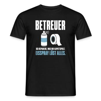 Betreuer Shirt – Repariere, was ihr kaputtspielt - Männer T-Shirt - Schwarz - Vorne - AI Model Male 178 light (178cm)