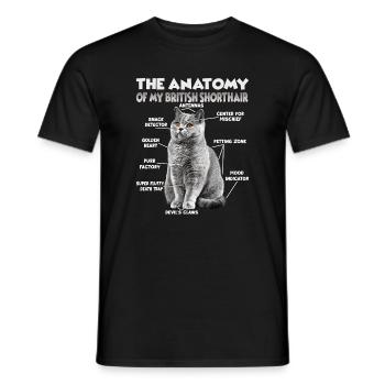 Witziges Britisch Kurzhaar T | Britisch Kurzhaar - Männer T-Shirt - Schwarz - Vorne - AI Model Male 178 light (178cm)