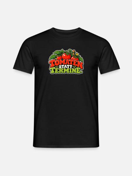 Tomaten statt Termine – Cartoon - Männer T-Shirt - Schwarz