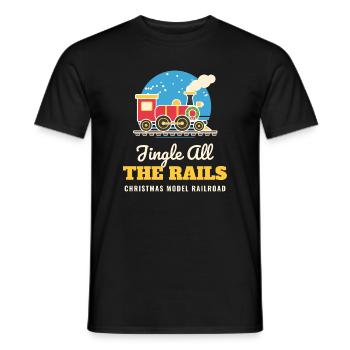 Jingle All the Rails Modelleisenbahn-Weihnachten - Männer T-Shirt - Schwarz - Vorne - AI Model Male 178 light (178cm)
