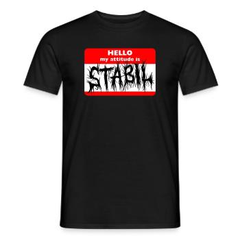 STABIL - HELLO DEATH METAL - Männer T-Shirt - Schwarz - Vorne - AI Model Male 178 light (178cm)