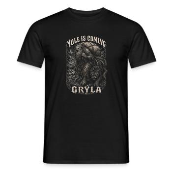Isländische Weihnachtsfolklore Grýla - Männer T-Shirt - Schwarz - Vorne - AI Model Male 178 light (178cm)