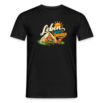 Leben Draußen Camping Vibes - Männer T-Shirt - Schwarz - Vorne - AI Model Male 178 light (178cm)