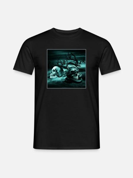Swamp Goth Totenkopf Sumpf Graphic Tee - Männer T-Shirt - Schwarz