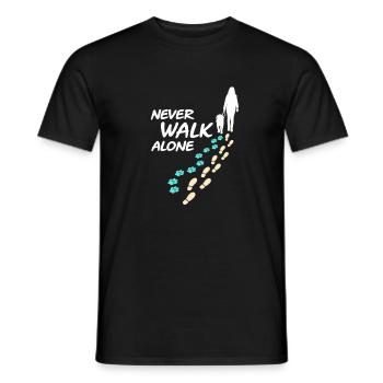 Never Walk Alone Pfotenspuren - Männer T-Shirt - Schwarz - Vorne - AI Model Male 178 light (178cm)