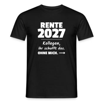 Rente 2027 - Kollegen ihr schafft das ohne mich - Männer T-Shirt - Schwarz - Vorne - AI Model Male 178 light (178cm)