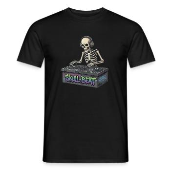 Skelettartiger DJ Skull Beat - Männer T-Shirt - Schwarz - Vorne - AI Model Male 178 light (178cm)