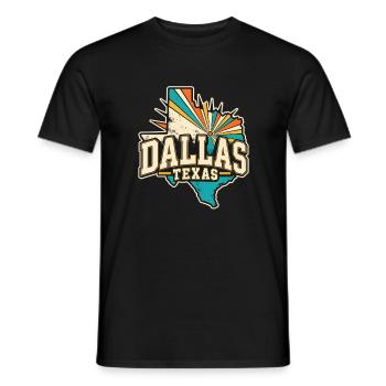 Texas Dallas Retro  - Männer T-Shirt - Schwarz - Vorne - AI Model Male 178 light (178cm)