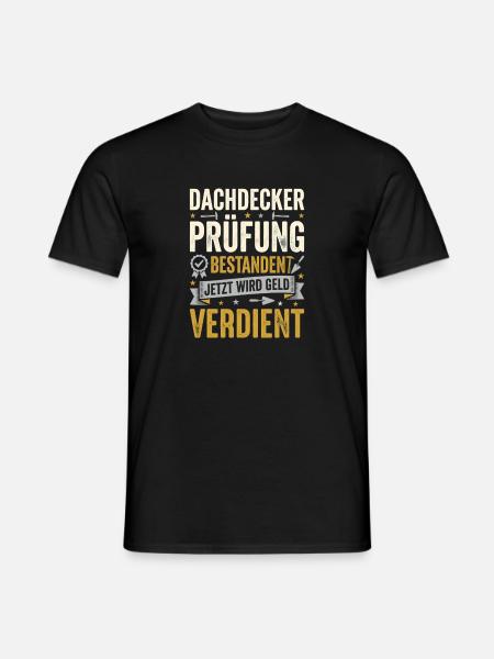 Dachdecker Prüfung Bestanden Geselle Abschluss - Männer T-Shirt - Schwarz