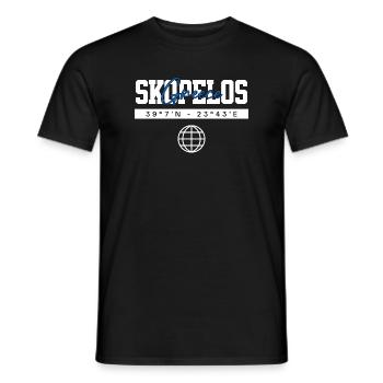 Skopelos Griechenland Koordinaten Reise Souvenir - Männer T-Shirt - Schwarz - Vorne - AI Model Male 178 light (178cm)