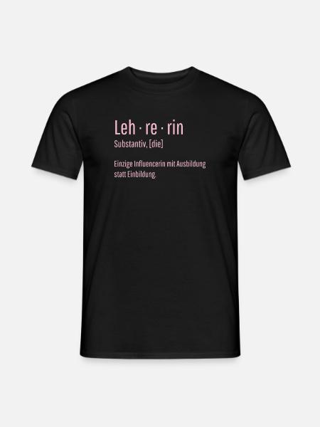 Lehrerin Substantiv Influencerin Schule Geschenk - Männer T-Shirt - Schwarz