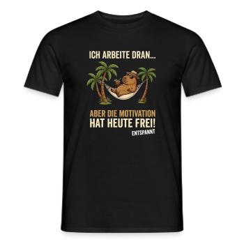 Capybara Entspannt lustiger Spruch  - Männer T-Shirt - Schwarz - Vorne - AI Model Male 178 light (178cm)