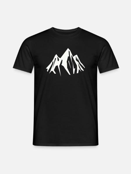 Spitzengipfel Silhouette - Männer T-Shirt - Schwarz