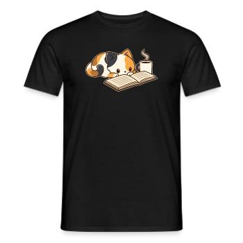 Lesepause mit Kaffee - Männer T-Shirt - Schwarz - Vorne - AI Model Male 178 light (178cm)