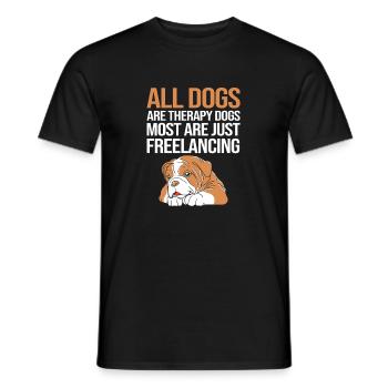 Therapiehund - Männer T-Shirt - Schwarz - Vorne - AI Model Male 178 light (178cm)