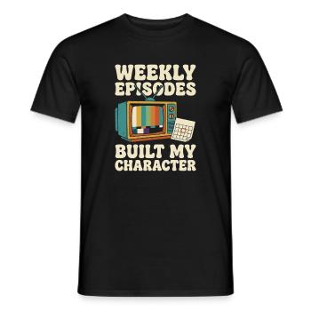 Wöchentliche Episoden Built My Character Retro-TV - Männer T-Shirt - Schwarz - Vorne - AI Model Male 178 light (178cm)