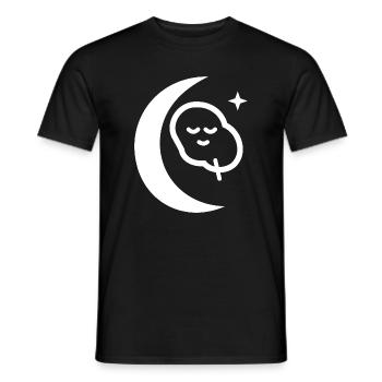 Mondbeschienener Schlafmond-Symbol - Männer T-Shirt - Schwarz - Vorne - AI Model Male 178 light (178cm)