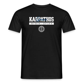 Karpathos Griechenland Koordinaten Reise Souvenir - Männer T-Shirt - Schwarz - Vorne - AI Model Male 178 light (178cm)