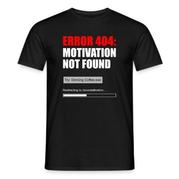 404 Motivation nicht gefunden - Männer T-Shirt - Schwarz - Vorne - AI Model Male 178 light (178cm)