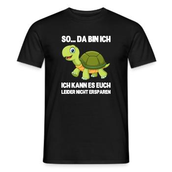 So da bin ich lustige Schildkröte Spruch - Männer T-Shirt - Schwarz - Vorne - AI Model Male 178 light (178cm)