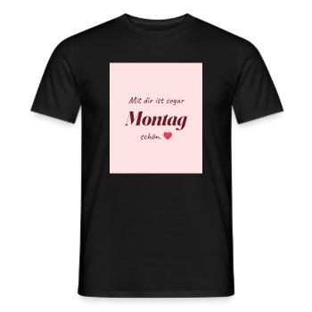 Montag Liebe - Männer T-Shirt - Schwarz - Vorne - AI Model Male 178 light (178cm)