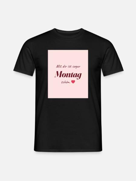 Montag Liebe - Männer T-Shirt - Schwarz