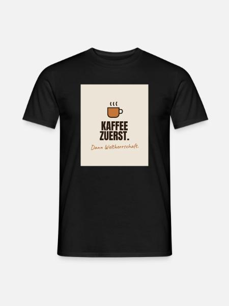 Kaffee - Männer T-Shirt - Schwarz