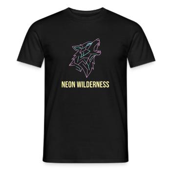Wolf Neon Wilderness - Männer T-Shirt - Schwarz - Vorne - AI Model Male 178 light (178cm)