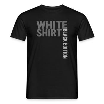 Weißes Shirt Schwarze Edition  - Männer T-Shirt - Schwarz - Vorne - AI Model Male 178 light (178cm)