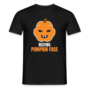 Resting Pumpkin Face Funny Halloween Pumpkin - Männer T-Shirt - Schwarz - Vorne - AI Model Male 178 light (178cm)