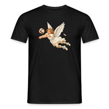 Volleyball Engel Weihnachten Geschenk Vintage - Männer T-Shirt - Schwarz - Vorne - AI Model Male 178 light (178cm)