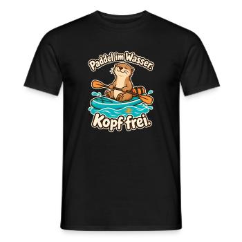Paddeln Kajak Kanu SUP Paddler Wassersport - Männer T-Shirt - Schwarz - Vorne - AI Model Male 178 light (178cm)