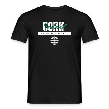 Cork Irland Koordinaten Reise Souvenir - Männer T-Shirt - Schwarz - Vorne - AI Model Male 178 light (178cm)
