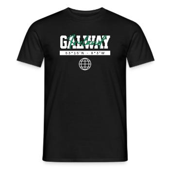 Galway Irland Koordinaten Reise Souvenir - Männer T-Shirt - Schwarz - Vorne - AI Model Male 178 light (178cm)