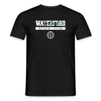 Waterford Irland Koordinaten Reise Souvenir - Männer T-Shirt - Schwarz - Vorne - AI Model Male 178 light (178cm)